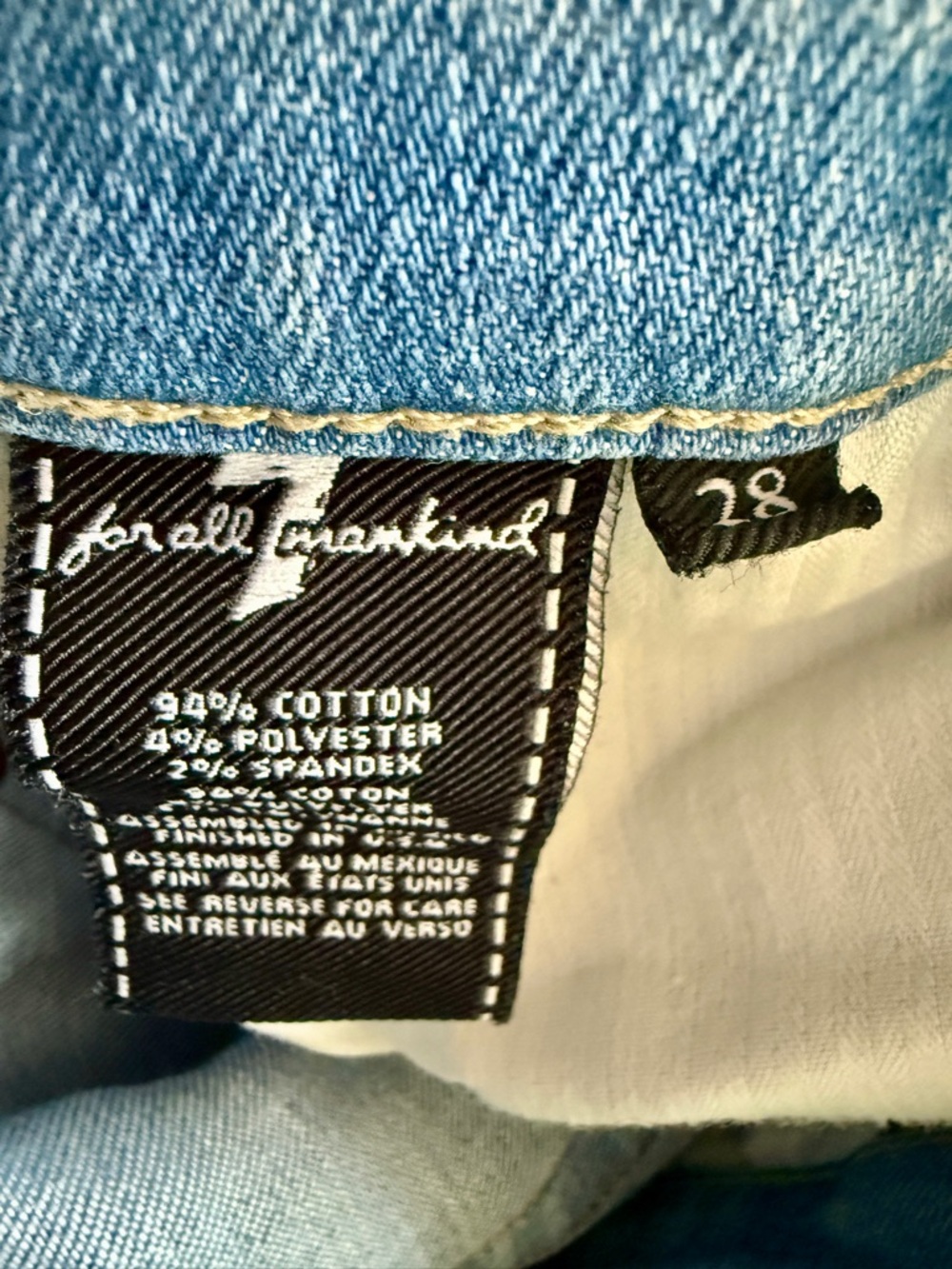 7 for All Mankind stretch denim skinny cropped ankle jeans women’s 28 - Picture 9 of 10